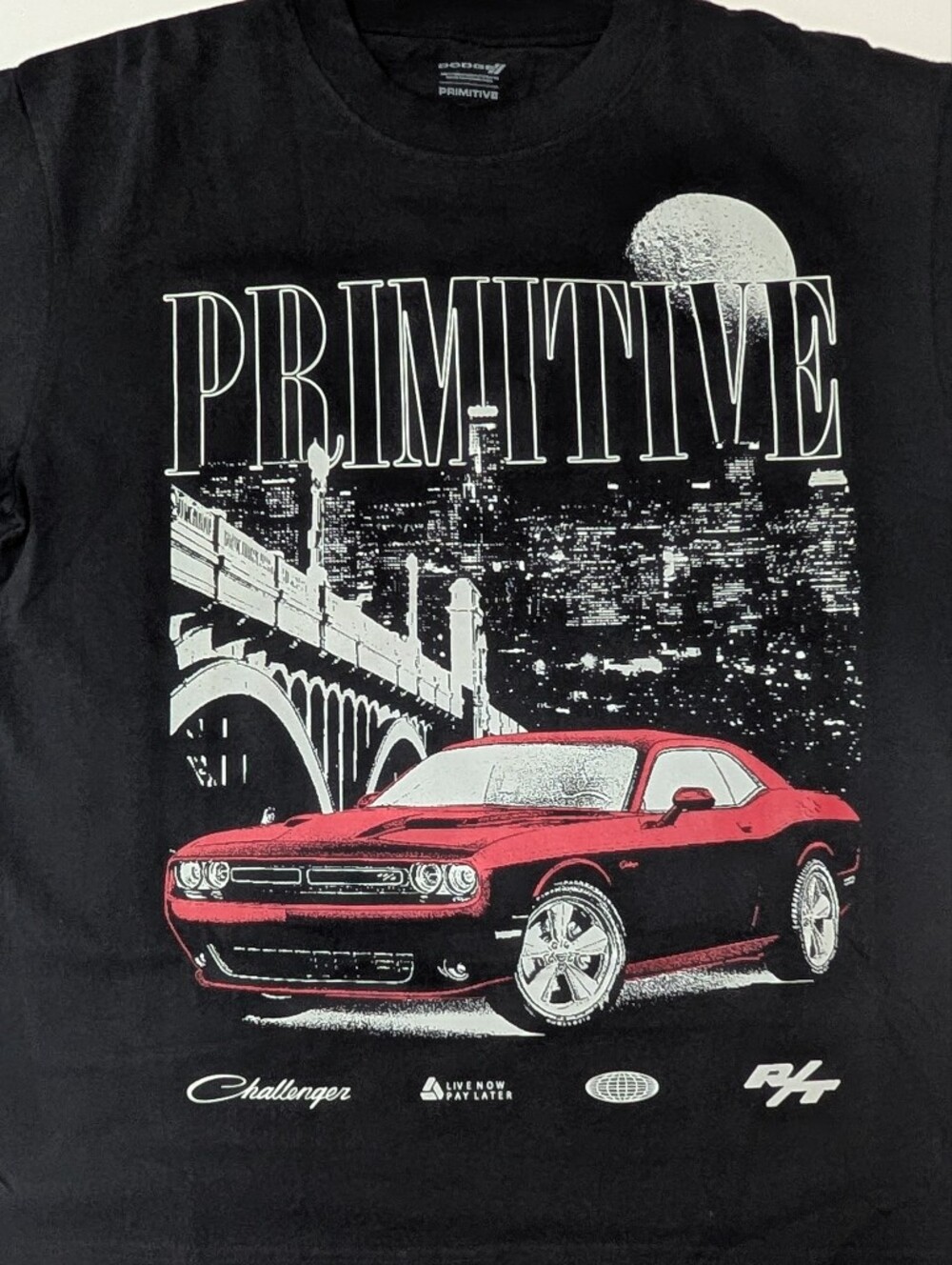 Primitive Men’s Black Graphic Tee with Red Classic Car Print